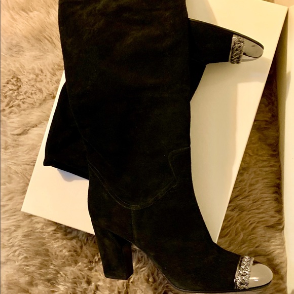 NEW🖤 CASADEI Metal Cap Suede Boots Sz 40 US 9 - Picture 4 of 4